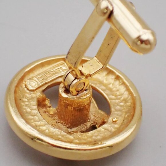 CHANEL CC Logo Round Cufflinks Gold-Plated GHW Accessory 62RL074 - Picture 2 of 11